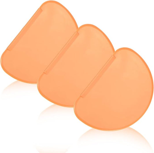3PCS Dough Scraper Set, Plastic Flexible Bread Dough Scraper Tool | Bowl Scraper with Curved Edge, Kitchen Bench Scrapers for Bread Sourdough Cake Batter Pastry Cheese, Orange