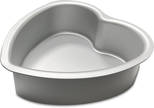8 x 3 Inch Heart Shaped Cake Pan, Aluminum Heart Cake Tin, Baking Cake Pan for Wedding, Party, Family Occasions, Chocolate, Bread. (Heart, 8 x 3 Inch)