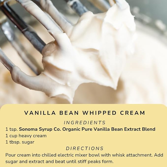 Sonoma Syrup Co Organic Pure Vanilla Bean Extract "Blend" 8 oz | for Baking | Hand Crafted in the USA