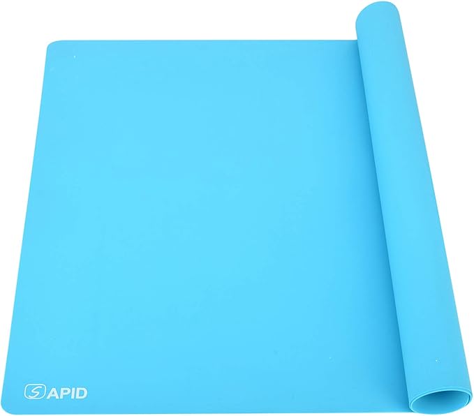 Sapid Extra Large Silicone Sheet for Crafts, Thick Silicone Jewelry Casting Mats, Nonstick Nonslip Silicon Mat for Epoxy Resin, Art Painting, Heat- Resistance Counter Mat (15.7"×23.6", Blue)