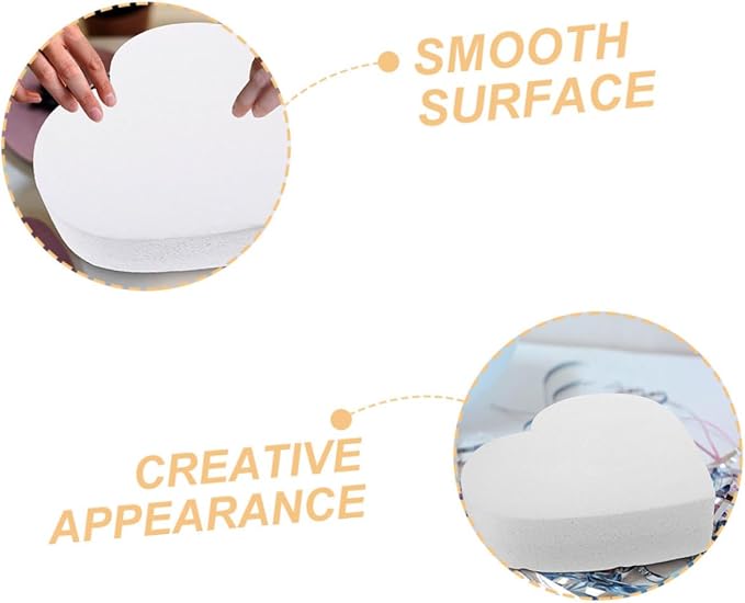 STOBAZA Heart Shaped Cake Dummy for Decorating Practice for Wedding Displays Cake Crafting Baking Practice Lightweight Smooth for Easy