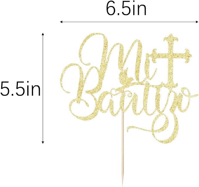 Gold Glitter Mi Bautizo Cake Topper - White Dove First Communion Decoration For Baby's 1st Birthday/Baby Shower/Gender Reveal Party Supplies