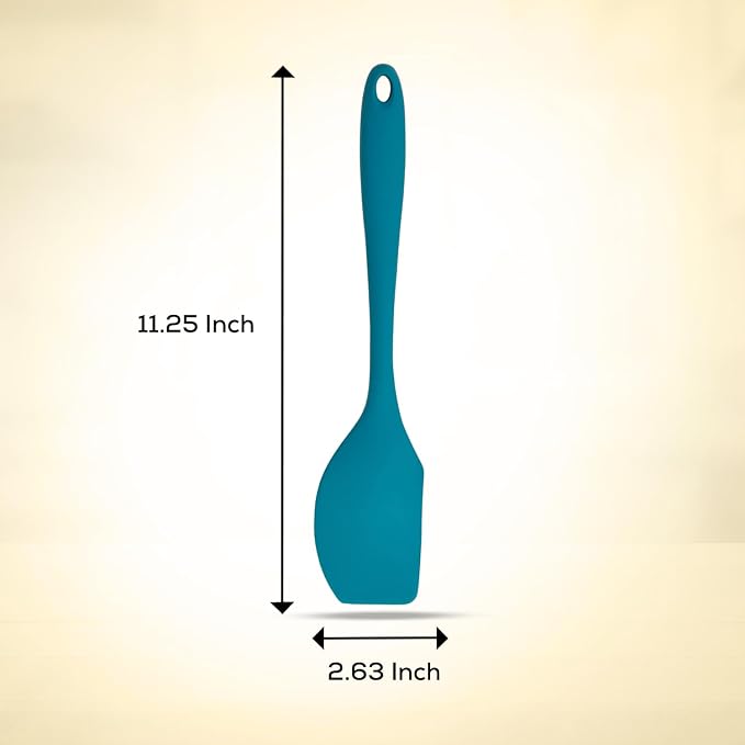 Mrs. Anderson’s Baking Silicone Scraper Spatula, Flexible And Nonstick, One-Piece Design, Turquoise Blue, For Mixing, Folding, Scraping, Baking, And Cooking