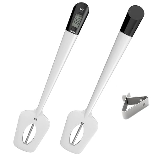 Efeng Digital Candy Thermometer Spatula Thermometer Meat Thermometer with Pot Clip & 9" Probe – Fast Instant Read Digital Food Thermometer for Candy Chocolate Jam Meat, BPA Free Silicon Frying