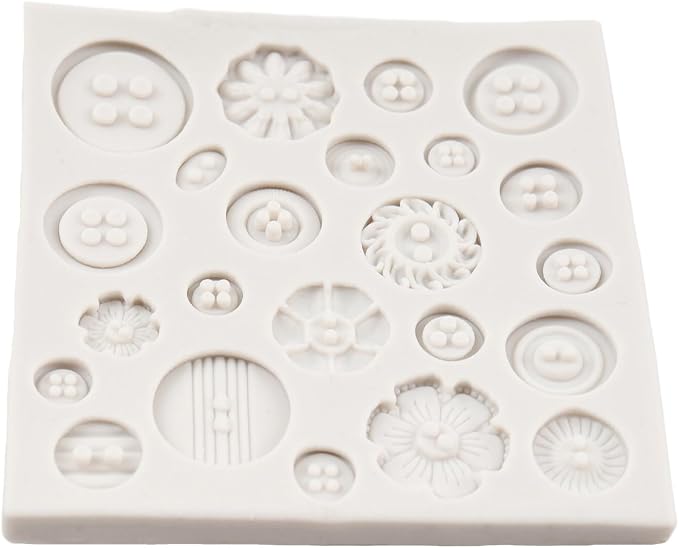 Button Fondant Silicone Mold For Chocolate Candy Cake Decoration Cupcake Topper Gum Paste Polymer Clay