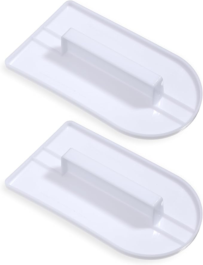 2Pcs Fondant Smoothing, 14.5 x 8 cm/5.7" x 3.1" Fondant Tools Plastic Cake Decorating Smoother & Polisher Cake Decorating Tools Cake Leveler for Smoothing Icing Decoration Sugar Craft (White)