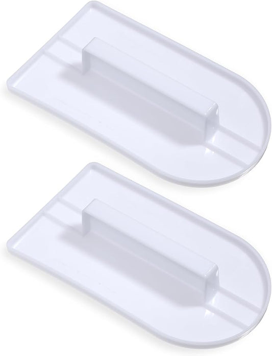 2Pcs Fondant Smoothing, 14.5 x 8 cm/5.7" x 3.1" Fondant Tools Plastic Cake Decorating Smoother & Polisher Cake Decorating Tools Cake Leveler for Smoothing Icing Decoration Sugar Craft (White)