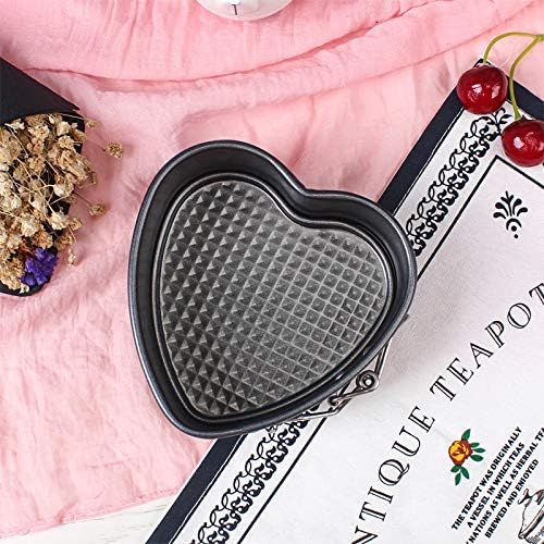 Kitchen Tools 9'‘Non-Stick Cheesecake Pan, Leakproof Springform Heart Cake Pan, Removable Bottom Quick Release Latch Moulds for Birthday Heart Cake Moulds