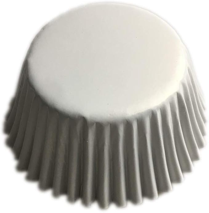 Foil Metallic Paper Muffin Cupcake Liners case Baking Cups100 pcs,Standard Size 2x1.25inch (white foil)