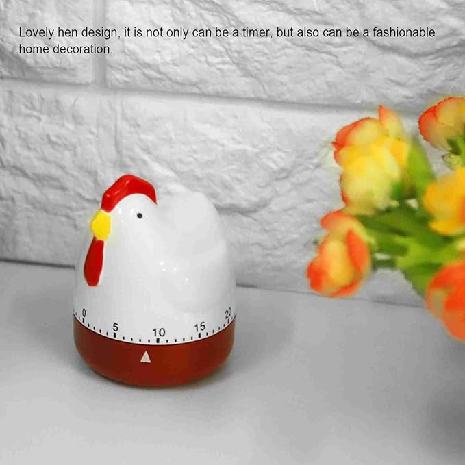 Kitchen Timer Cute, Mechanical Chicken Egg Timer, Up to 60 Minutes, Chicken Mechanical Wind Up Timer for Cooking, Children’S Study, Timing Reminder, Home Decor