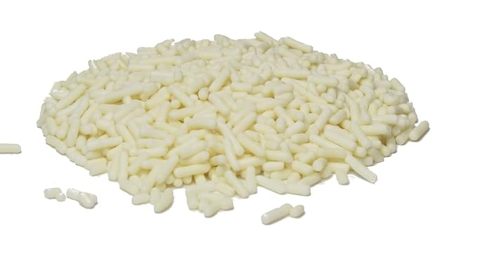 Decorating Sprinkles By FirstChoiceCandy- 2 LB - Colorful Jimmies Great For Topping for Bakery, Ice Cream, and Confectionary - Kosher Sprinkles In a Resealable Container (White)