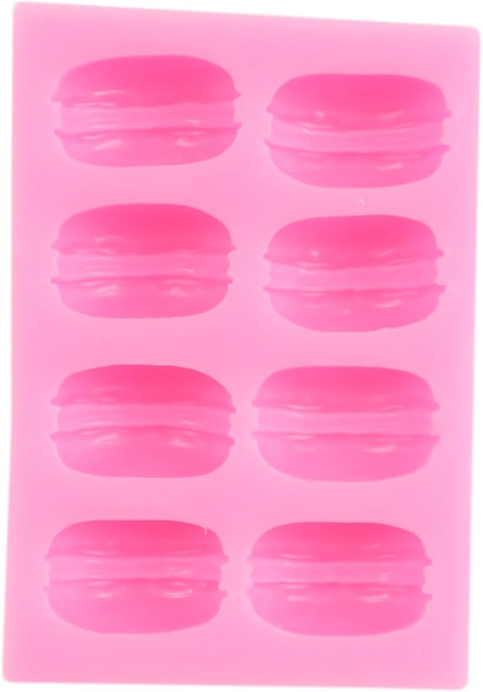 3D Macaron Hamburger Silicone Fondant Molds Macaroon Chocolate Mold for Cake Decoration Cupcake Topper Desserts Candy Gum Paste Polymer Clay