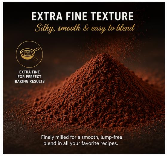ifison Dutch Processed Cocoa Powder Unsweetened Espresso Dark Chocolate 1lb | Extra Fine French Cocoa, Enhanced Aroma, Perfect for Baking, Frostings, Hot Chocolates, Ice Creams, Smoothies - Gluten Free
