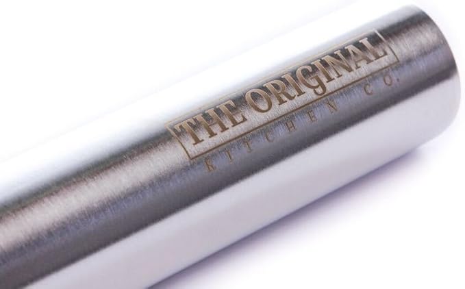 The Original Stainless Steel Rolling Pin Featuring a Non-Stick Surface Perfect for Making Pasta, Cookies, Ravioli and Pizza
