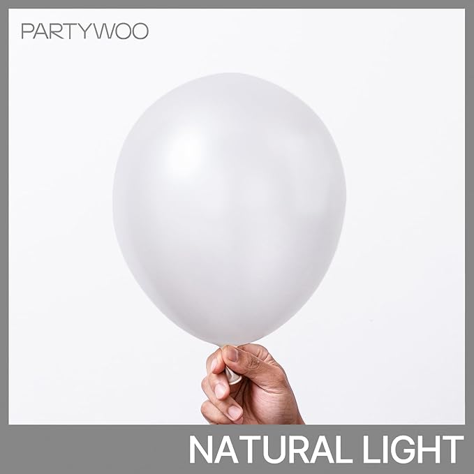 PartyWoo Pearl White Balloons 140pcs Different Sizes Pack of 18 12 10 5 Inch Metallic White Latex Balloon Arch Kit Garland for Wedding Graduation Baby Shower Birthday Party Decorations White-Z30