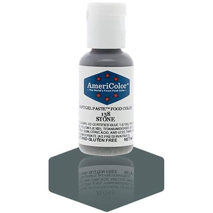 AmeriColor, Stone, 0.75 Ounce Bottle, Soft Gel Paste Food Color