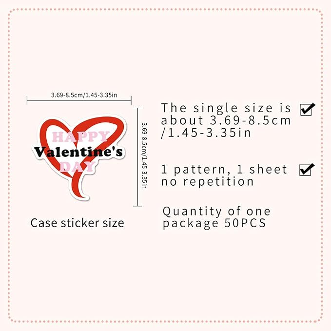 I Love You Stickers |50Pcs Valentine's Day Theme Waterproof Vinyl Stickers | Removable Resuable Sun-proof Peel and Stick for Water Bottles Laptop Luggage Cup Computer Mobile Phone Skateboard Decoration
