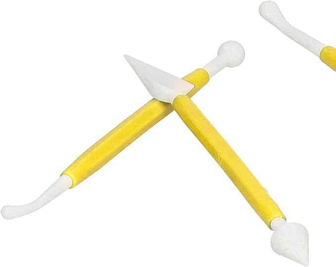 Tbest Cake Fondant Tools Set 8 Piece Yellow Decoration Kit | Pastry Filling Decoration, Modeling tools for Baking, Plastic Material, Kitchen Diy Use