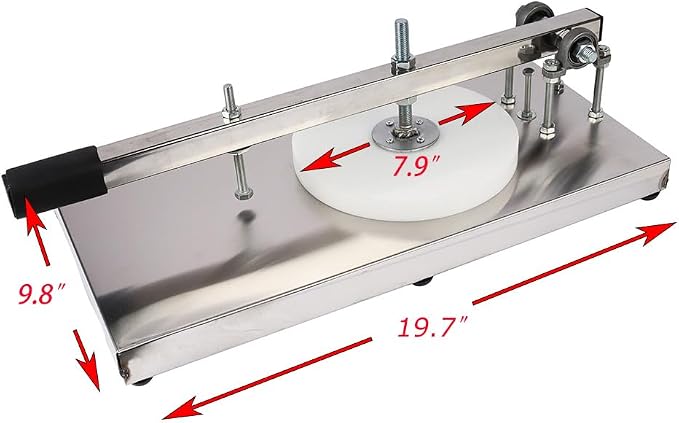 7.9Inch Pizza Dough Press Machine Stainless Steel Household Pizza Press with Plate Portable Commercial Dough Chapati Sheet Pizza Kitchen Dough Maker Tool