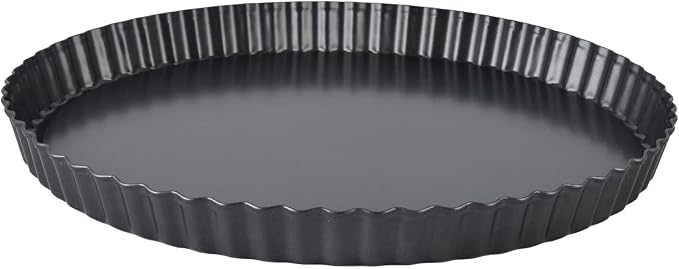 Round Tart Pan, Removable Bottom Non Stick Tart Pan Large Fluted Tart Pans for Baking, Quiche Pan(13-inch)