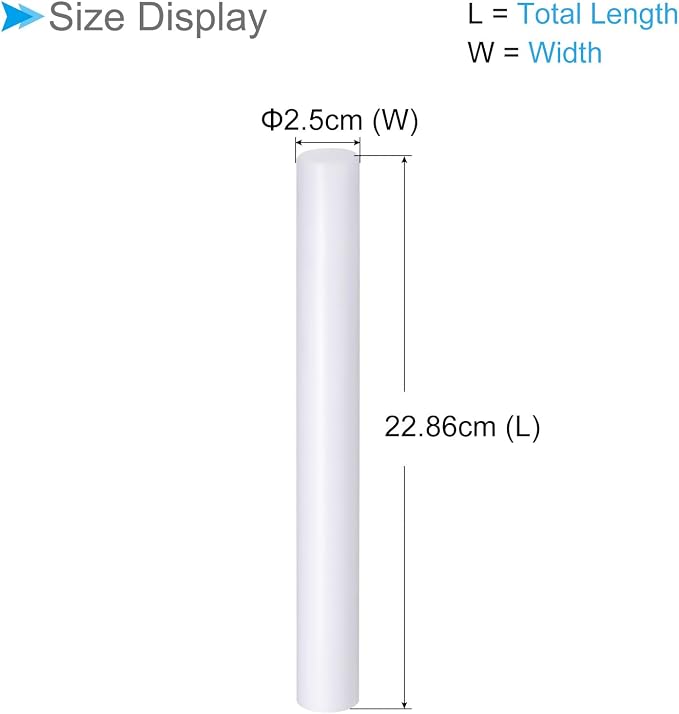 Acrylic Clay Roller, 9 Inch Length 1 Inch Dia., Acrylic Non-Stick Rolling Pin Roller White - (Applications: for Shaping Sculpting)