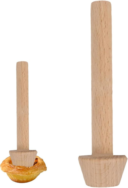 Wooden Tart Tamper,Double Side Pastry Dough Egg Tarts Pastry Tools DIY Cake Pastry Tools for Making Egg Tart, Pasta, Cheesecakes Dessert Kitchen Baking Tools (Model 1)