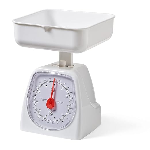 hand2mind Dual-Dial Analog Platform Scale, 5 Kg, Plastic, Kitchen, Weighing, Classroom, Elementary, Teacher Supplies