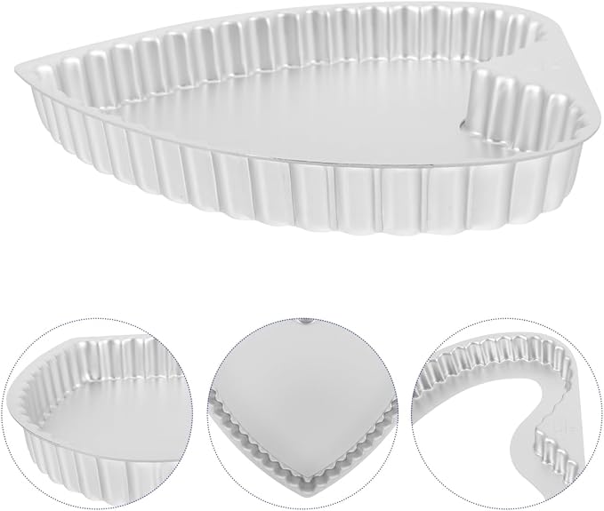 Zerodeko 8.18 Inch Heart Shaped Cake Pan Nonstick Baking Mold with Removable Bottom for Cheesecakes Pies Tarts and Diy Pizza