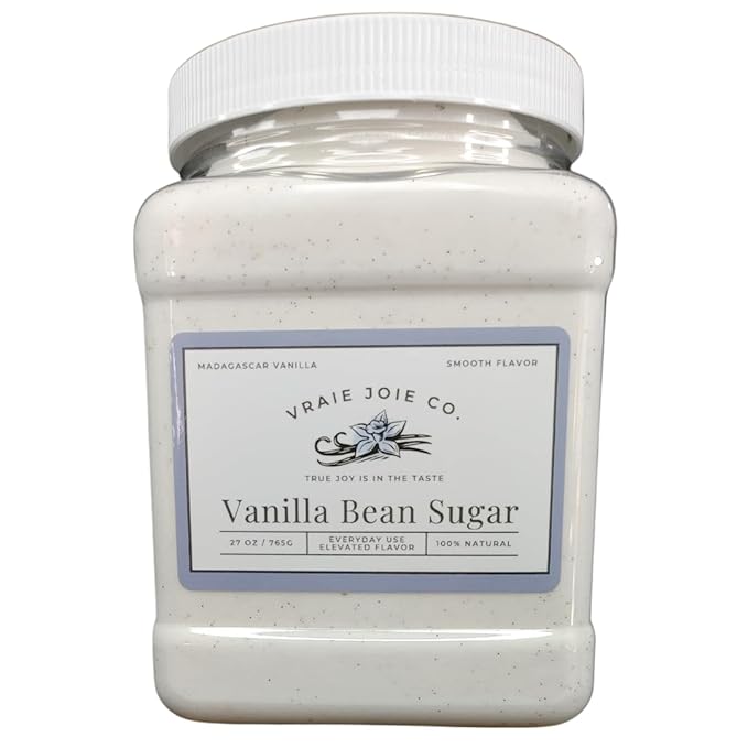 1.8 lbs Organic Madagascar Vanilla Ultra-fine Sugar | For Chefs, Home Cooking, Ice Cream, Cocktails, Cakes, Crème Brulee & Dessert Making | non-GMO, All-natural | 1 Pack 27 Oz