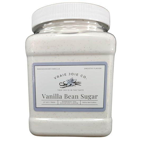 1.8 lbs Organic Madagascar Vanilla Ultra-fine Sugar | For Chefs, Home Cooking, Ice Cream, Cocktails, Cakes, Crème Brulee & Dessert Making | non-GMO, All-natural | 1 Pack 27 Oz