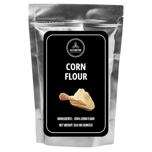 Naturevibe Botanicals Corn Flour 5 lb | Fine Ground Corn Flour | Gluten-Free, Non-GMO | Smooth Texture | Ideal for Baking, Breading, Thickening, Tortillas & Everyday Cooking