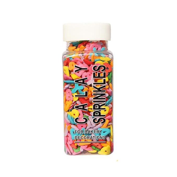 Homankit Happy Birthday Letters for Decorating Happy Birthday Alphabet Sprinkles Ice Cream Sprinkle Sugar Candy Baking Cake Cupcake Toppers Cookie Donut Dessert Decoration 2.47 Ounces (Only Contain Happy Birthday Letters )