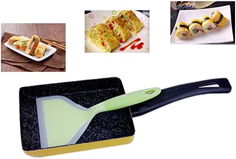 Silicone Wrapped Plastic Fish Spatula Pancakes Shovel Non-Stick Heat-Resistant Wide Flat Turner For Egg Tamales Pizza (Green)