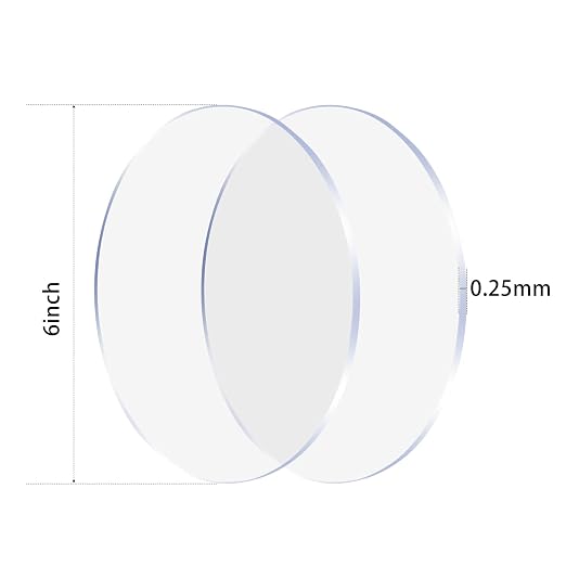 2 Pieces 1/4" Round Plexiglass Sheet, 6 Inch Diameter Clear Acrylic Circle, Cake Disk, Table Top, Acrylic Backdrop
