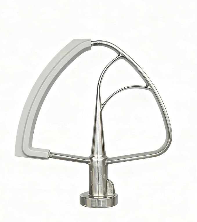 Stainless steel Paddle Flex Edge Beater for KitchenAid Tilt-Head Stand Mixer,for 4.5-5 Quart Flat Beater Attachment with Silicone Edges Bowl Scraper