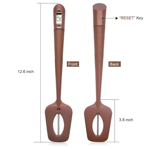 Efeng Candy Spatula with Thermometer Built in and Pot Clip – Fast Instant Read Digital Spatula Thermometer for Candy Making,Chocolate,jams,syrups with BPA Free Silicon Spatula