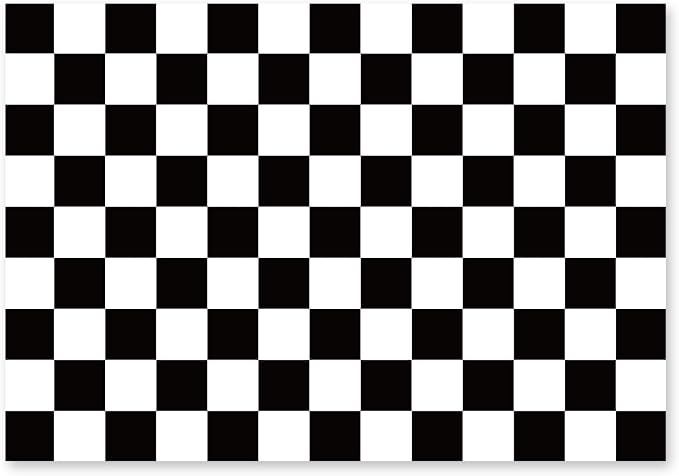 Black and White Checkered Edible Cake Topper, 28x19.4cm/11.02x7.63in Square Racing Party Decoration for Birthday Cakes & Desserts