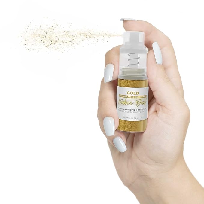 Bakell - Gold Tinker Dust (4g, 1x Mini Spray Pump) Edible Glitter for Food, Desserts, and Baked goods!
