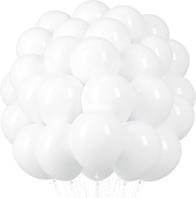 Voircoloria White Balloons, 66pack 12inch White Pearl Latex Party Balloons for Wedding, Birthday, Graduation, Bridal Shower, Baby Shower, Bachelorette and Engagement Decorations