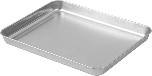 Stainless Steel Baking Tray Premium Thickened Large Rectangular Baking Sheet Pan for Grilling Steaming Roasting Professional Home Kitchen Use Durable Stainless Steel Material (Medium)