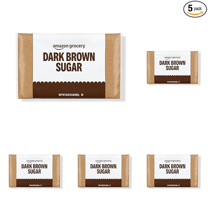 Amazon Grocery, Dark Brown Sugar, 2lb (Pack of 5)