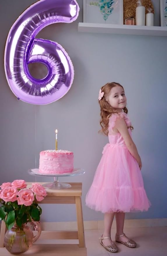 40 Inch Number 7 Balloon, 6 7 Birthday Decorations, Purple Seven Birthday Decor, 7 17 27 70 Year Old Balloon Number for Engagement, Wedding, Graduations