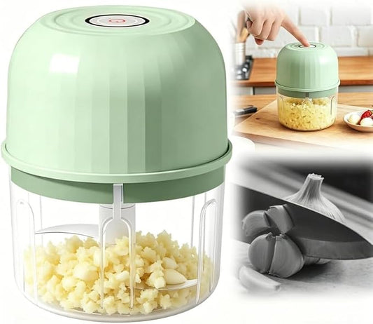 Electric Garlic Chopper, 2026 New Mini Portable Veggie Chopper, Rechargeable Wireless Food Processor for Garlic, Onion, Ginger, Chili, Vegetables and Meat, Garlic Grinder and Onion (Light Green)