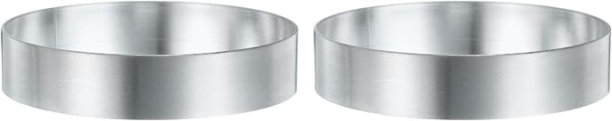 HARFINGTON 2Pcs Round Cake Ring 3.54 x 1 Inch Seamless Stainless Steel Pastry Mousse Dessert Ring Mirror Coating for Baking Cooking English Muffins Crumpet Making Tool