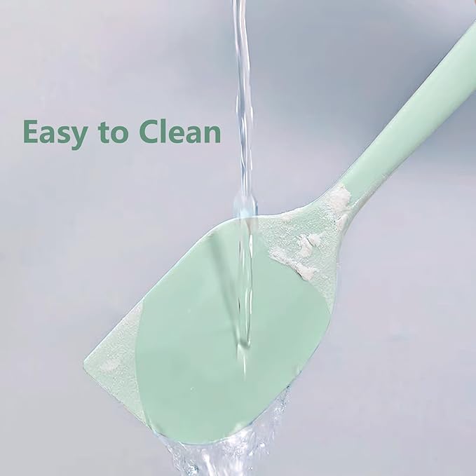 Mint Green Rubber Spatula for Kitchen Use, 10.8In Silicone Spatulas for Cooking Heat Resistant, Flexible Small Kitchen Spatula for Kitchen Nonstick Cookware