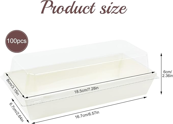 YEXEXINM 100 Pack Paper Charcuterie Boxes with Clear Lids, Disposable Kraft Sandwich Boxes Food Containers for Bakery, Desserts, Sushi, Strawberries, Cookies, Cookies, Hamburgers (White)