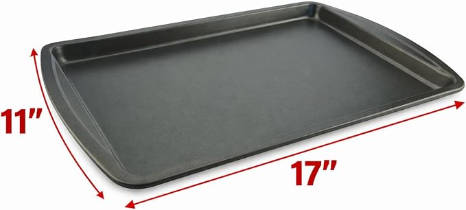 Wee's Beyond 17" X 11" Non-stick Easy Release Medium Bake ware Cookie Sheet Pan, Dark Gray