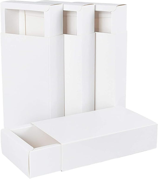BENECREAT 16 Pack Kraft Paper Drawer Box 6.5x4.5x1.7 Festival Gift Wrapping Boxes Soap Jewelry Candy Weeding Party Favors Gift Packaging Boxes, White