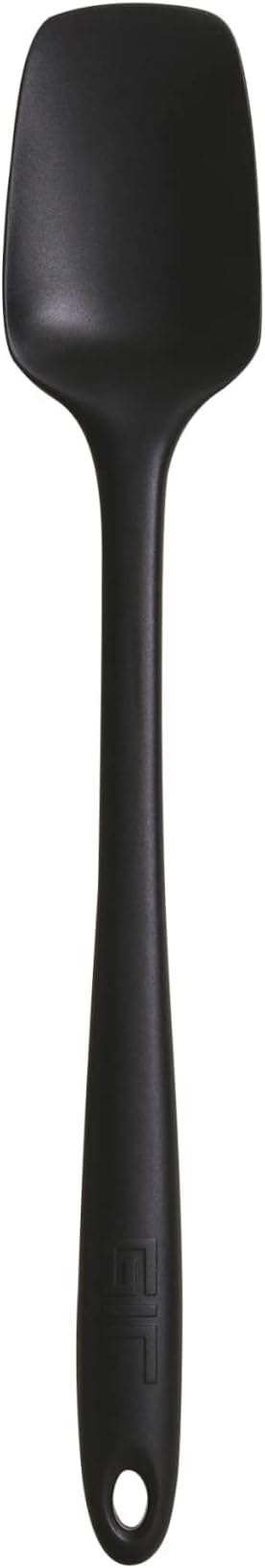 GIR: Get It Right Premium Seamless Spoonula - Non-Stick Heat Resistant Silicone Scraper Spatula - Perfect for Mixing, Serving, Scraping, Stirring, and More - Skinny - 11 IN, Black