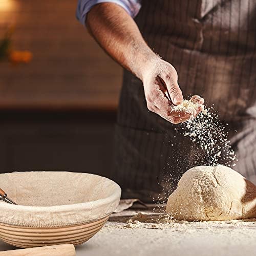 Tatuo 6 Pieces Bread Banneton Proofing Basket Liner Cloth Cover Round Brotform Liner Baking Dough Bread Baking Supplies(10 Inch Oval, 9 Inch Round)